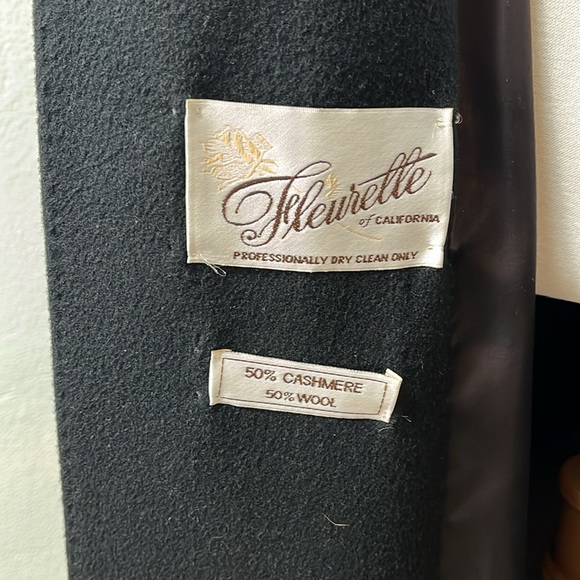 Fleurette Saks Fifth Ave Pea Coat 50% Cashmere 50% Wool Coat Full Length Size 4 - Picture 10 of 13